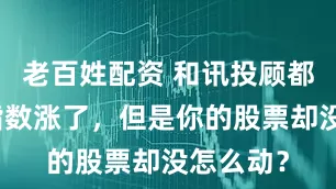 老百姓配资 和讯投顾都业华：指数涨了，但是你的股票却没怎么动？
